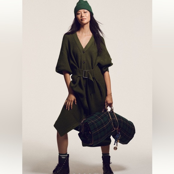 Anthropologie Khaki Knit Sweater dress - size M - Picture 2 of 12